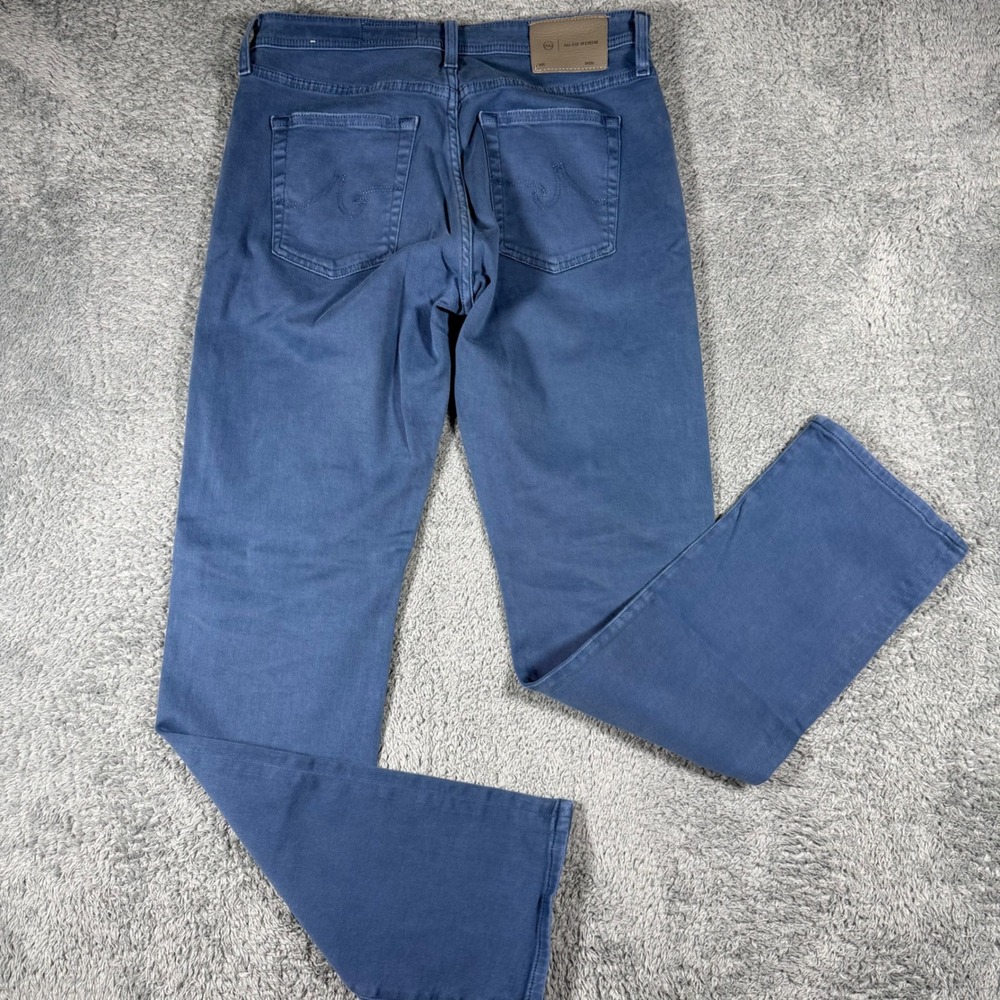 AG Everett Slim Straight Pants Mens 32x33 Blue Sateen Stretch Casual - Picture 6 of 8